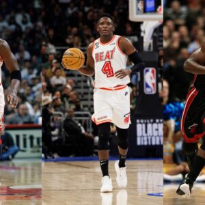 Michael Jordan (L), Victor Oladipo (C), and Dwayne Wade (R)