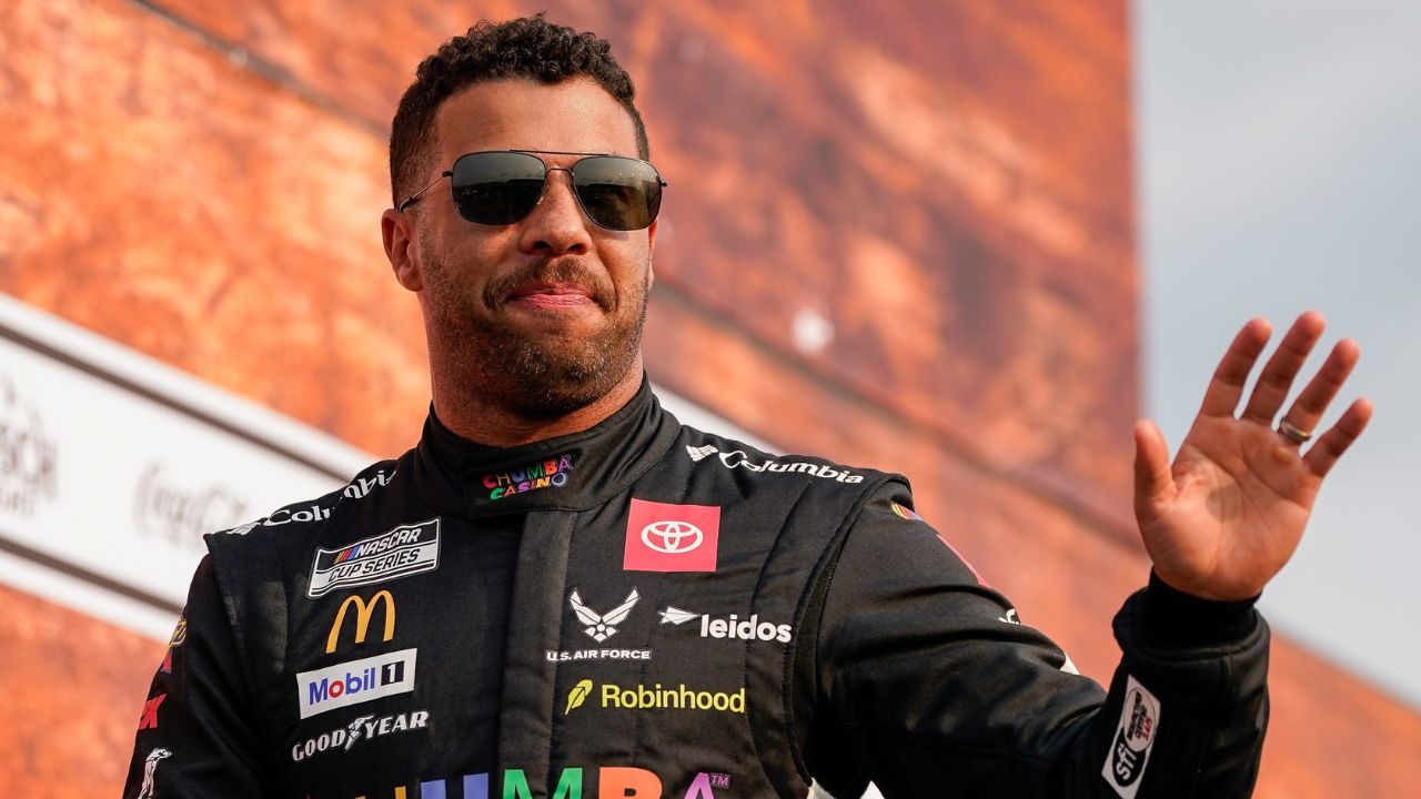 NASCAR Cup Series driver Bubba Wallace is introduced before the Cracker Barrel 400 at Nashville Superspeedway in Lebanon, Tenn.