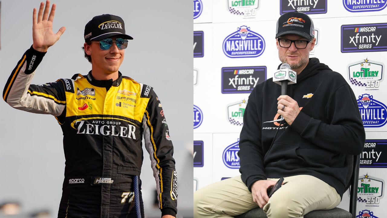 Carson Hocevar and Dale Earnhardt Jr.