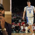 LeBron James (L) and Cooper Flagg (R)