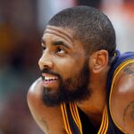 Mar 27, 2017; San Antonio, TX, USA; Cleveland Cavaliers point guard Kyrie Irving (2) looks on during a free throw against the San Antonio Spurs during the first half at AT&T Center.