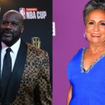 Shaquille O'Neal (L) and Cathy Hughes (R)