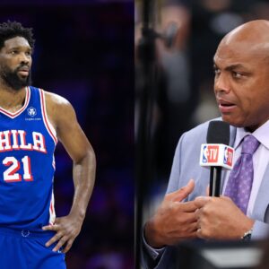Joel Embiid (L) and Charles Barkley (R)
