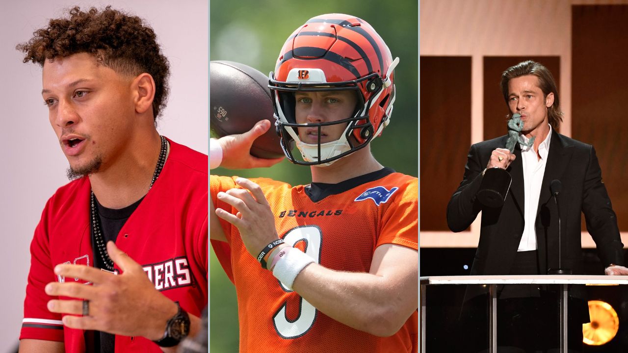 Patrick Mahomes, Joe Burrow, and Brad Pitt
