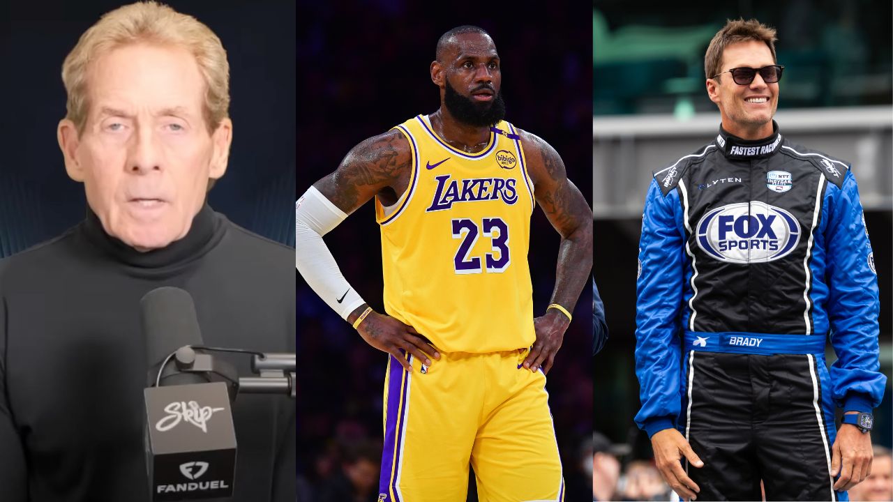 Skip Bayless (L), LeBron James (C), Tom Brady (R)