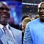 Shaquille O'Neal (L) and Michael Jordan (R)