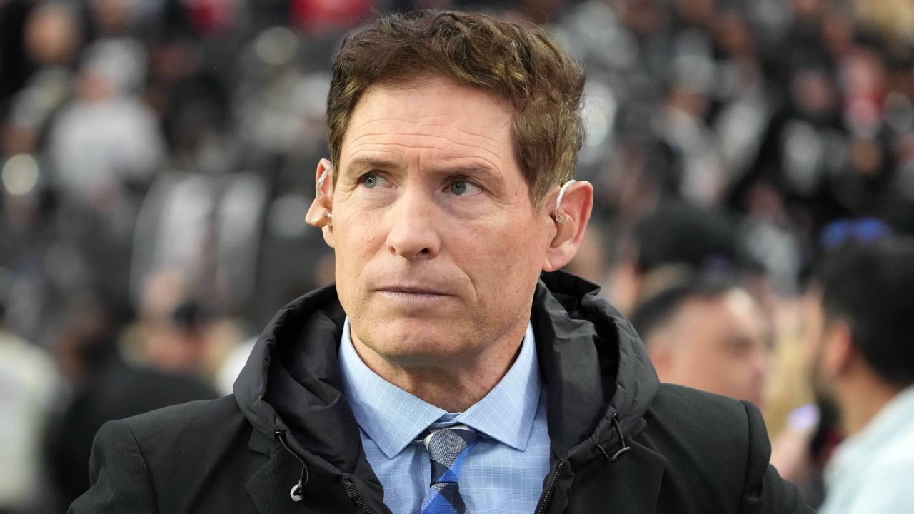 Steve Young attends the game between the Las Vegas Raiders and the Kansas City Chiefs at Allegiant Stadium.