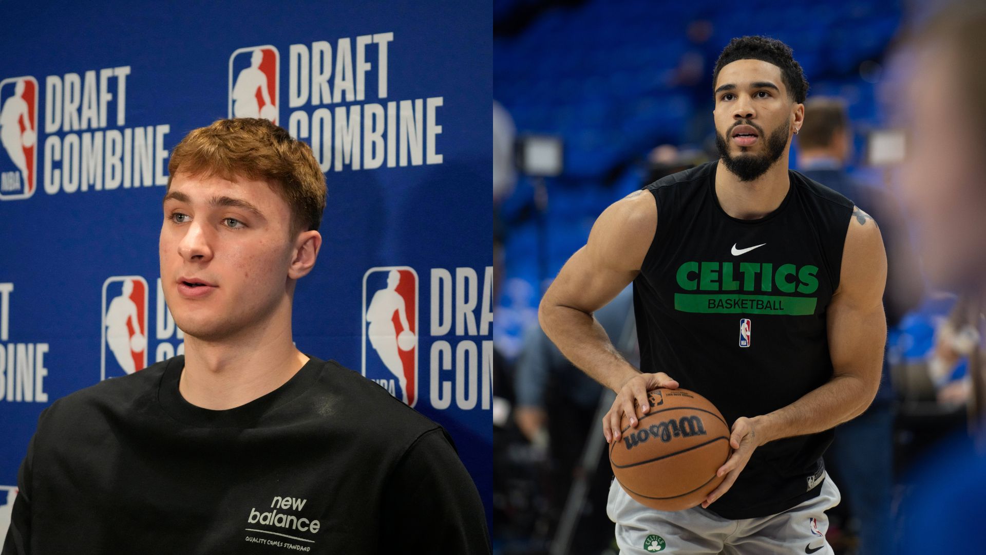 Cooper Flagg (L) and Jayson Tatum (R)