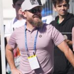 Former NFL quarterback Ryan Fitzpatrick interacts with golfers during a practice round of the WM Phoenix Open at TPC in Scottsdale on Tuesday, Feb. 4, 2025.