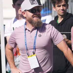 Former NFL quarterback Ryan Fitzpatrick interacts with golfers during a practice round of the WM Phoenix Open at TPC in Scottsdale on Tuesday, Feb. 4, 2025.