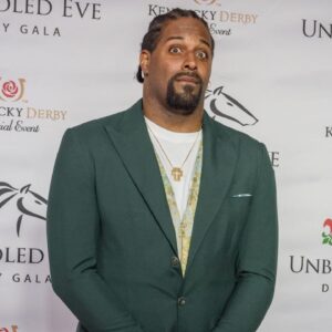 Cam Jordan on the runway at the 10th annual Unbridled Eve Derby Gala in the Grand Ballroom at The Galt House Hotel & Suites. May 5, 2023