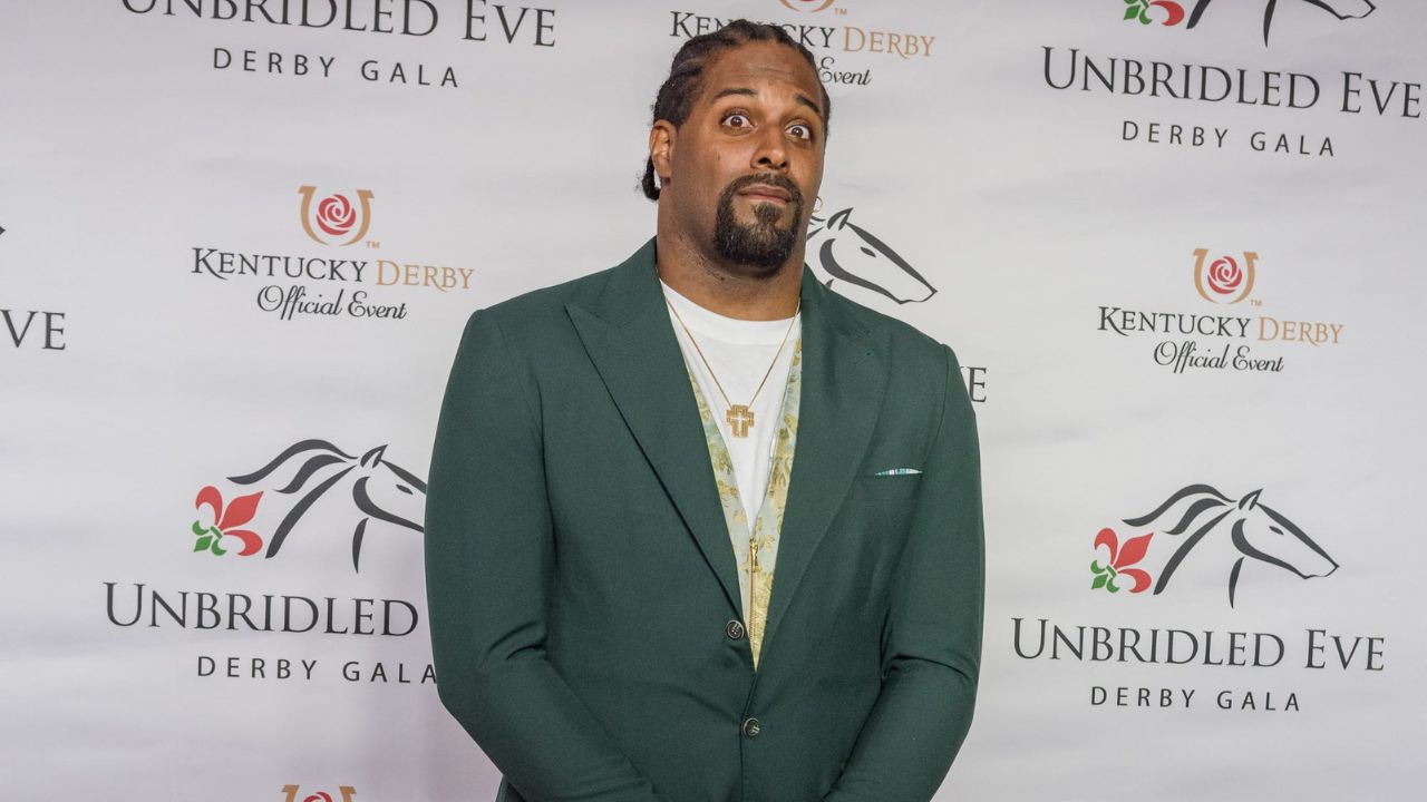 Cam Jordan on the runway at the 10th annual Unbridled Eve Derby Gala in the Grand Ballroom at The Galt House Hotel & Suites. May 5, 2023