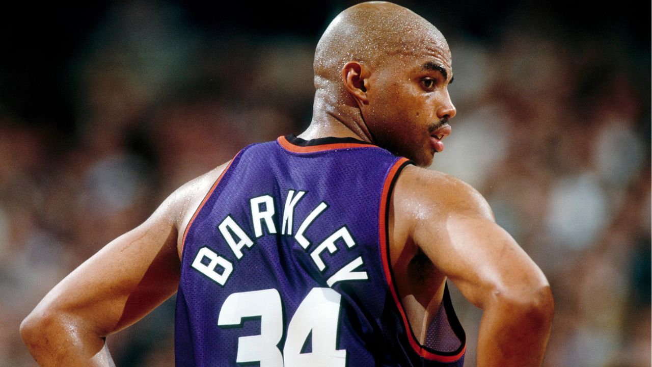 Unknown date 1993; Portland, OR, USA: FILE PHOTO; Phoenix Suns forward Charles Barkley (34) against the Portland Trail Blazers at Memorial Coliseum. Mandatory Credit: Imagn Images