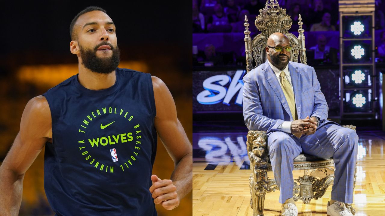 Rudy Gobert (L), Shaquille O'Neal (R)