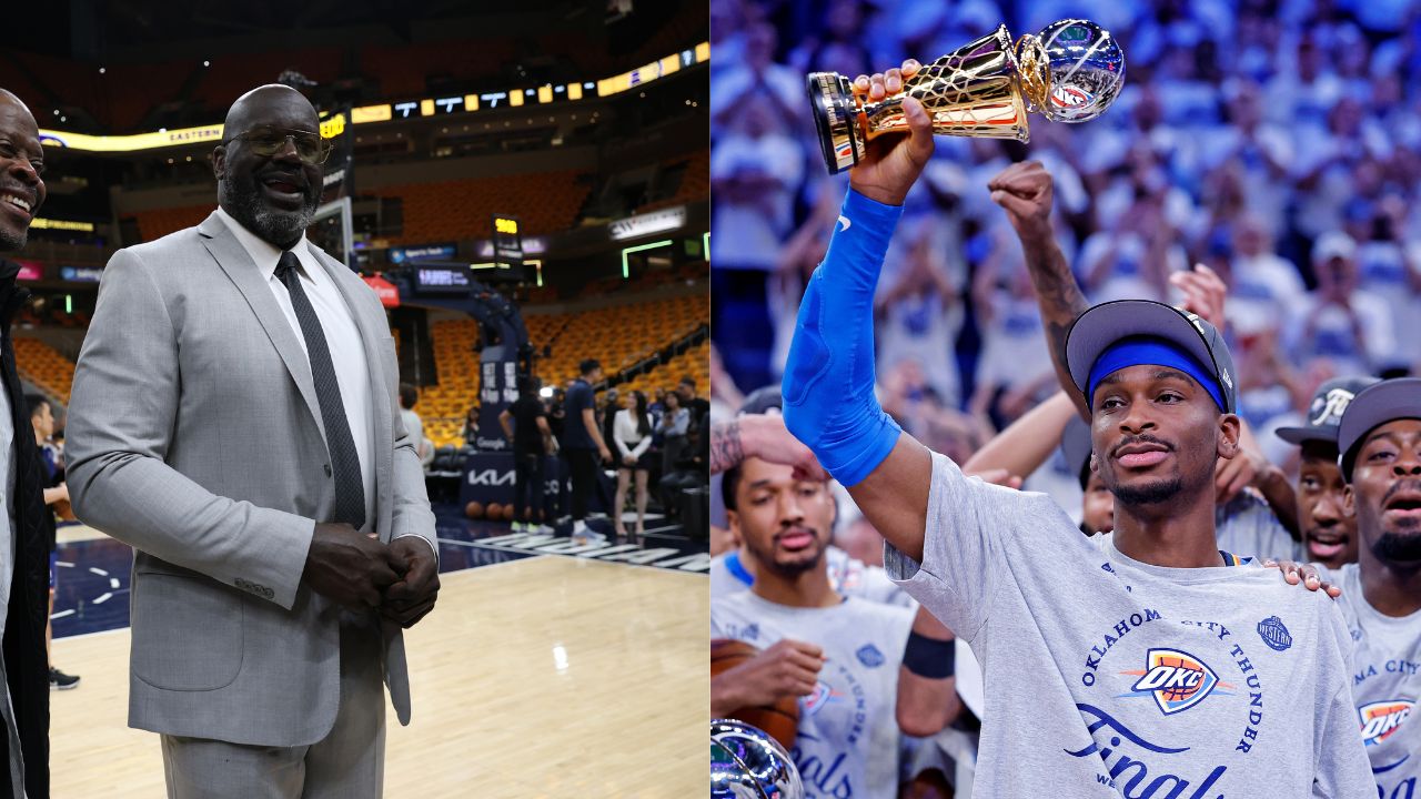 (L) Shaquille O'Neal (R) Shai Gilgeous-Alexander
