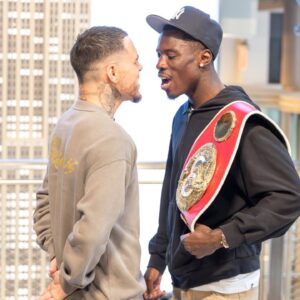 Richardson Hitchins v George Kambosos Jr Boxers George Kambosos Jr. and Richardson Hitchins visit the Empire State Building