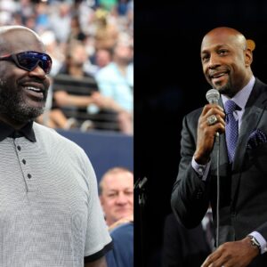Shaquille O'Neal (L) and Alonzo Mourning (R)