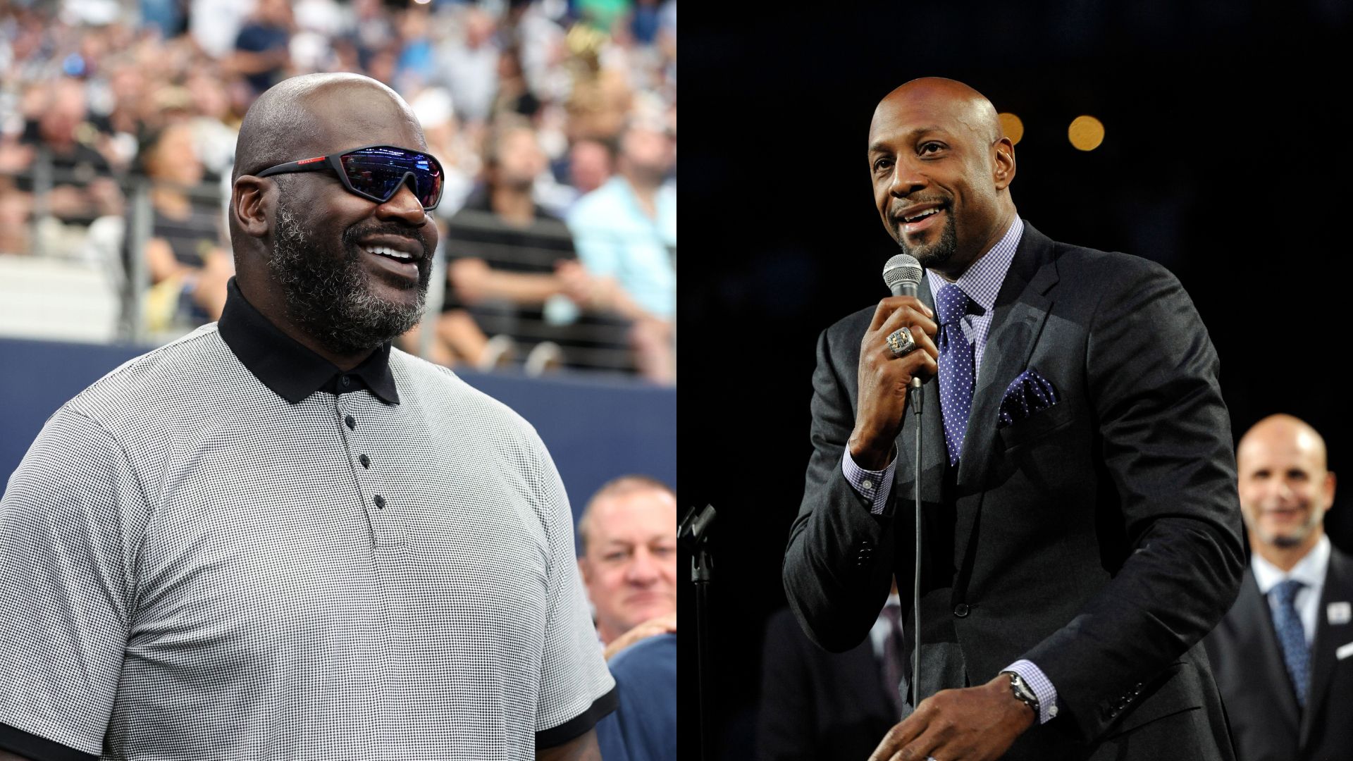 Shaquille O'Neal (L) and Alonzo Mourning (R)