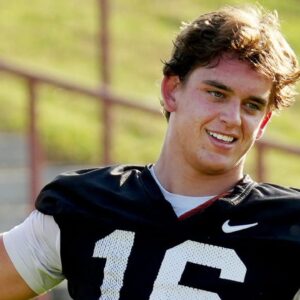 Texas Longhorns quarterback, Arch Manning during his first practice of the spring season on Tuesday, March 25, 2025.