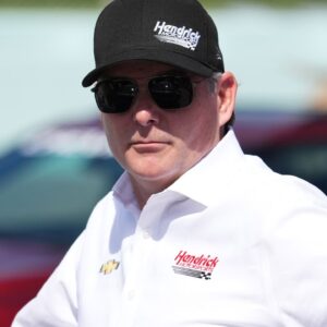 Hendrick Motorsports Vice Chairman Jeff Gordon stands on pit road prior to the Straight Talk Wireless 400 at Homestead-Miami Speedway.