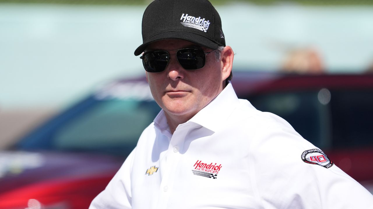 Hendrick Motorsports Vice Chairman Jeff Gordon stands on pit road prior to the Straight Talk Wireless 400 at Homestead-Miami Speedway.