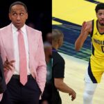 (L) Stephen A. Smith (R) Tyrese Haliburton