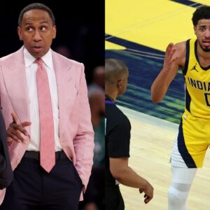 (L) Stephen A. Smith (R) Tyrese Haliburton