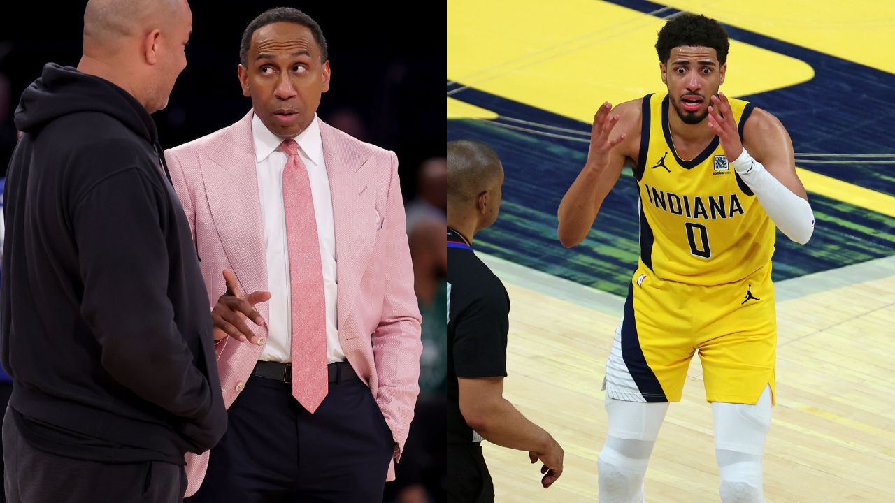 (L) Stephen A. Smith (R) Tyrese Haliburton