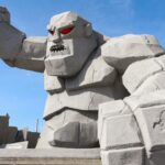 A general view of the Miles the Monster statue prior to the DuraMAX Drydene 400 at Dover Motor Speedway.