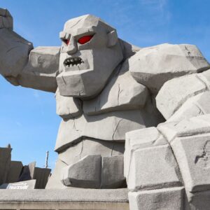 A general view of the Miles the Monster statue prior to the DuraMAX Drydene 400 at Dover Motor Speedway.