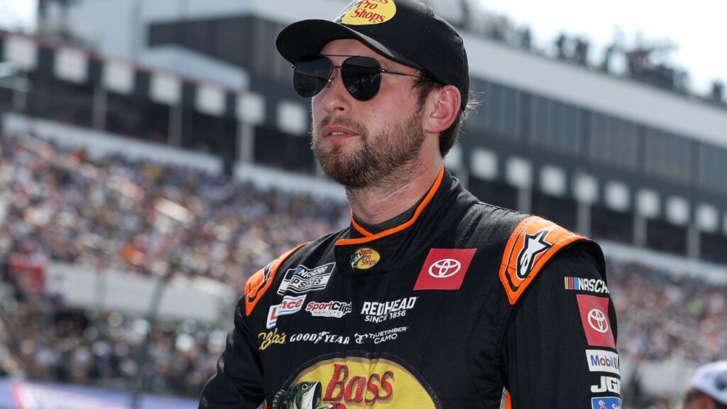NASCAR Cup Series driver Chase Briscoe walks on pit road prior to the start of The Great American Getaway 400 at Pocono Raceway.