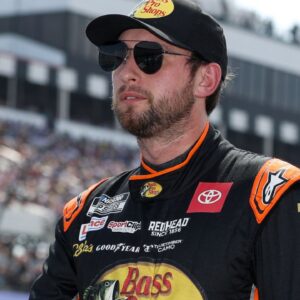 NASCAR Cup Series driver Chase Briscoe walks on pit road prior to the start of The Great American Getaway 400 at Pocono Raceway.