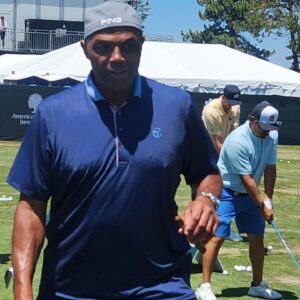 Charles Barkley is shown Thursday, July 10, 2025 at Edgewood Tahoe for the American Century Championshop celebrity golf tournament, Friday-Sunday.