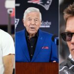 Julian Edelman, Robert Kraft and Tom Brady