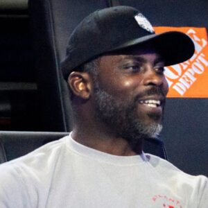 Former Atlanta Falcons quarterback Michael Vick attends Bay Golf Club against Atlanta Drive GC in the TGL semifinal match at SoFi Center on March 18, 2025, in Palm Beach Gardens, Florida.