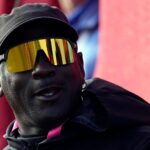 Sep 25, 2021; Haven, Wisconsin, USA; Michael Jordan watches on from the 11th green during day two four-ball rounds for the 43rd Ryder Cup golf competition at Whistling Straits.