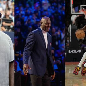 Shaquille O'Neal (L), Michael Jordan (C), Kevin Durant (R)