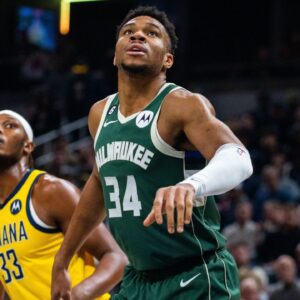Myles Turner and Giannis Antetokounmpo
