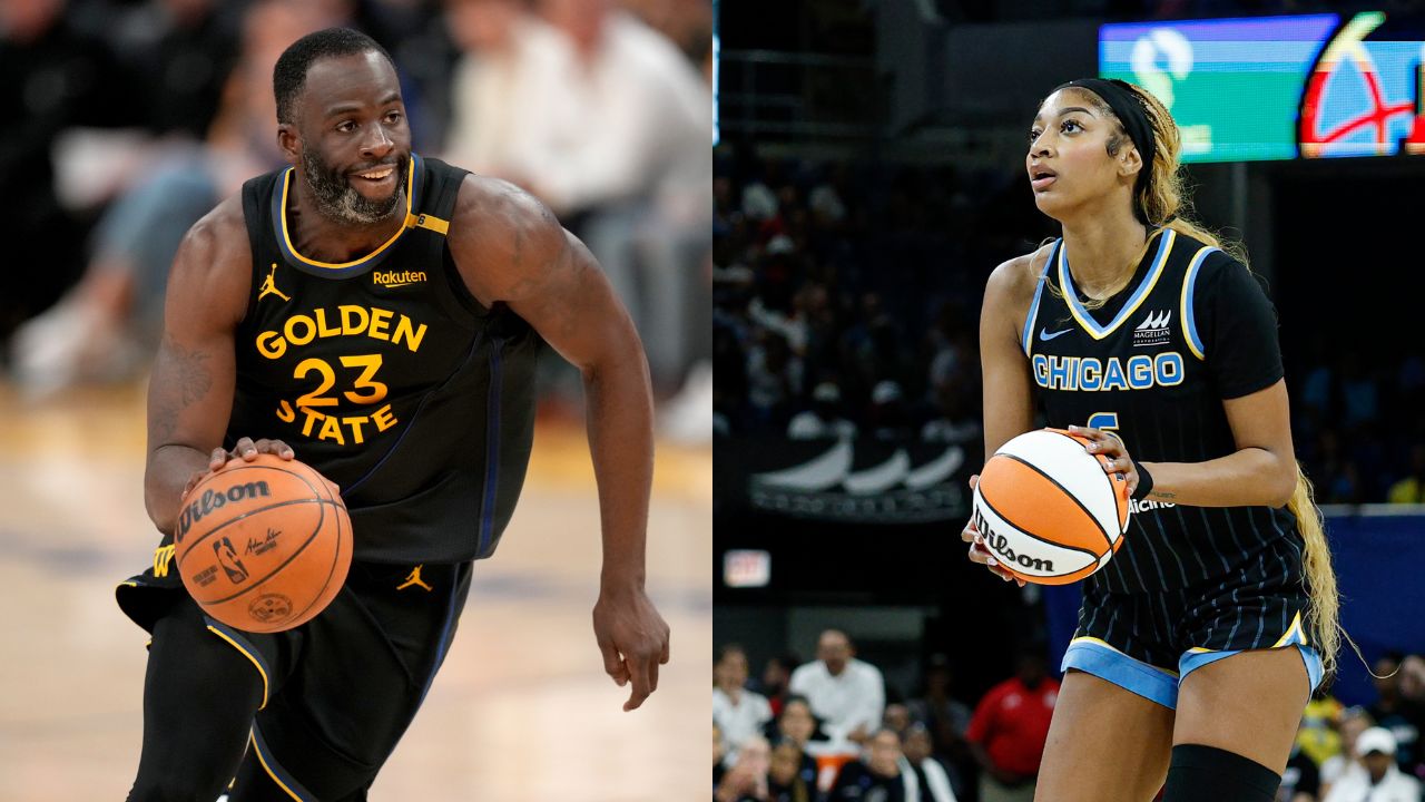 Draymond Green (L), Angel Reese (R)