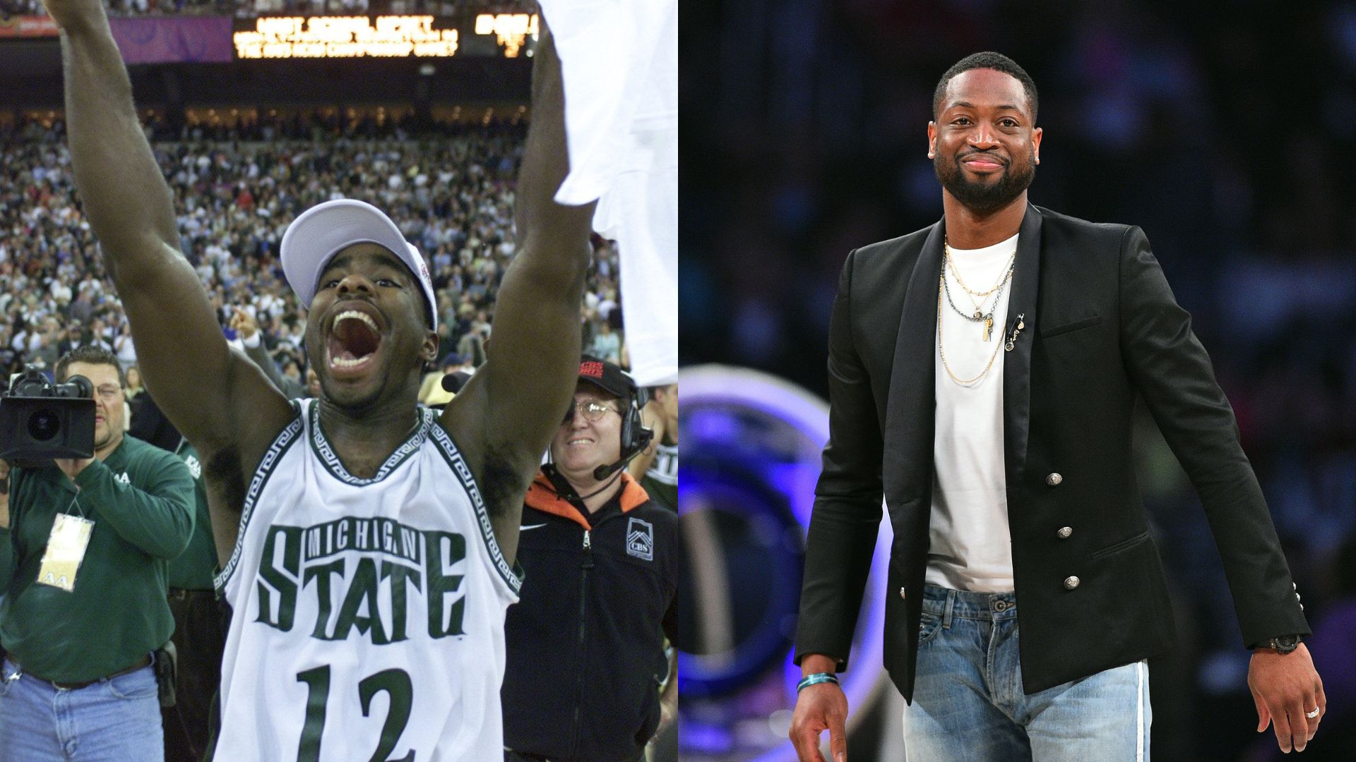 Mateen Cleaves (L) and Dwayne Wade (R)
