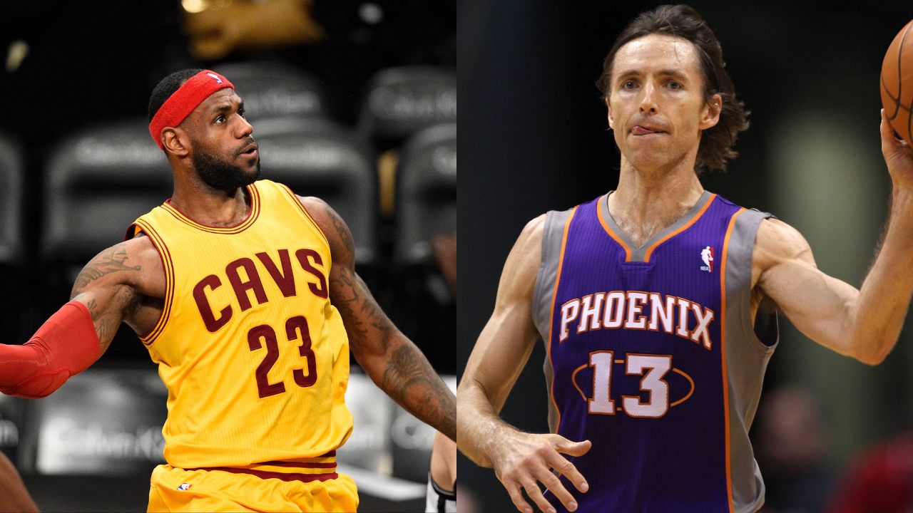 LeBron James (L), Steve Nash (R)