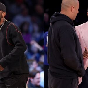 Kyrie Irving (L) and Stephen A. Smith (R)