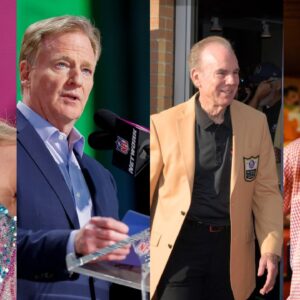 Taylor Swift, Roger Goodell, Roger Staubach, and Peyton Manning