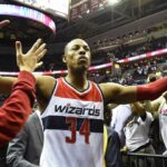 Washington Wizards forward Paul Pierce (34) comes off the court following Game 3 of Round 1 of the Eastern Conference Quarterfinals at the Verizon Center in Washington, D.C.