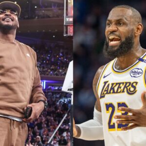 Carmelo Anthony (L), LeBron James (R)