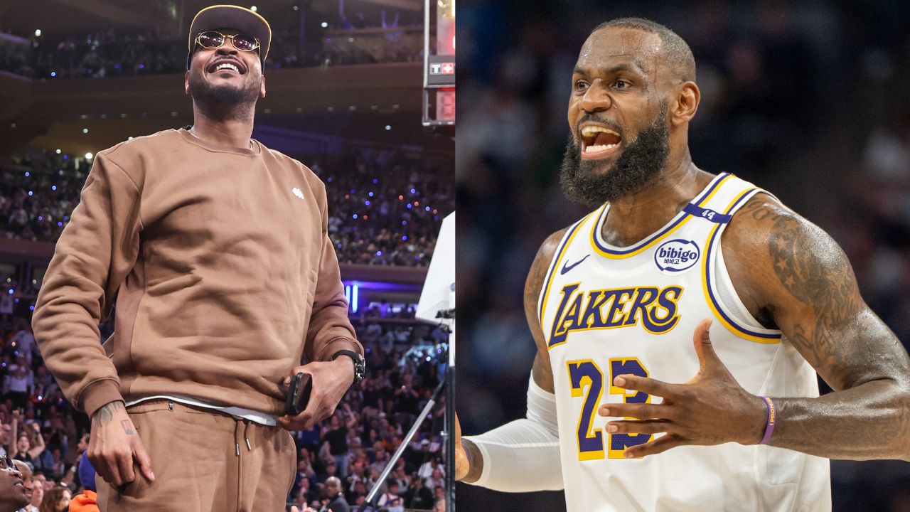 Carmelo Anthony (L), LeBron James (R)