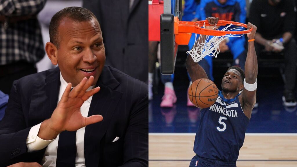 Alex Rodriguez (L), Anthony Edwards (R)