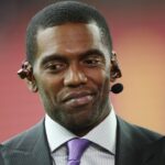 Randy Moss in attendance before a AFC Wild Card playoff football game between the Indianapolis Colts and Houston Texans at NRG Stadium.