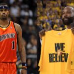 Stephen Jackson (L) and Baron Davis (R)