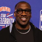 Team Shannon coach Shannon Sharpe on the red carpet before the All Star Celebrity Game at Lucas Oil Stadium.